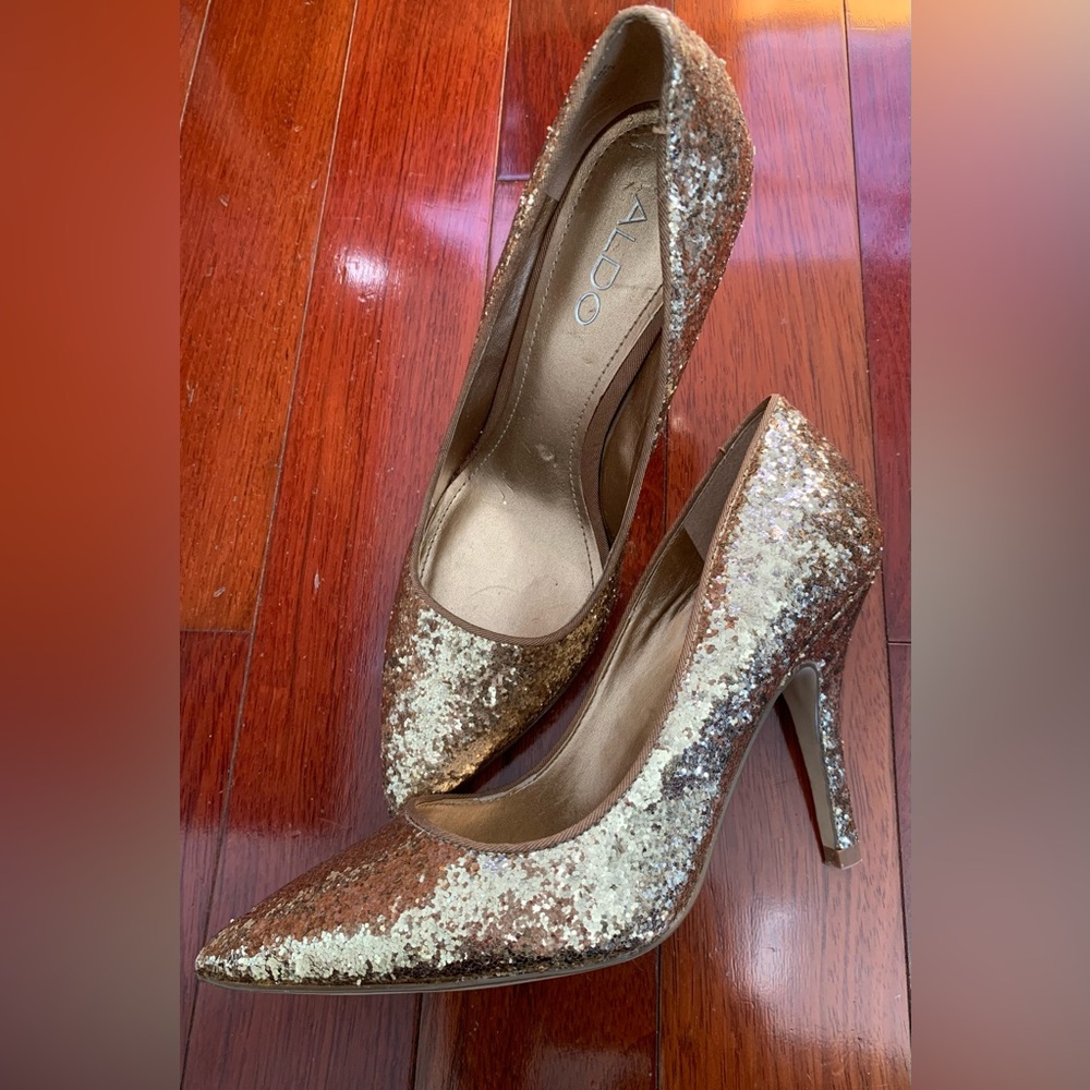 Aldo Sparkling Gold Heels